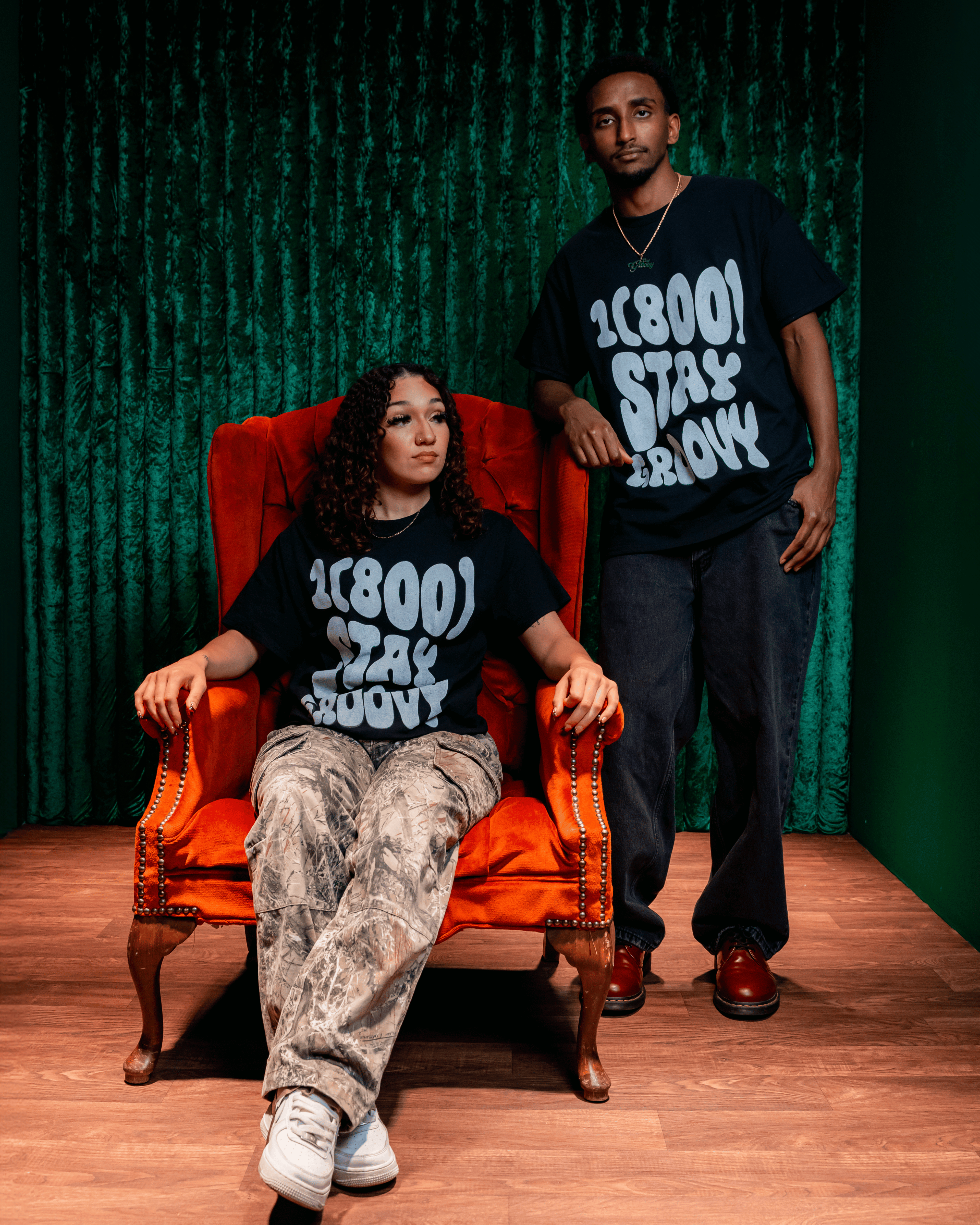 Groovy Hotline Collection Black Tee